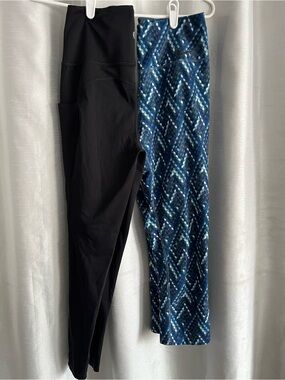 Nike Blue Geometric Dri-FIT Leggings and Baleaf leggings bundle